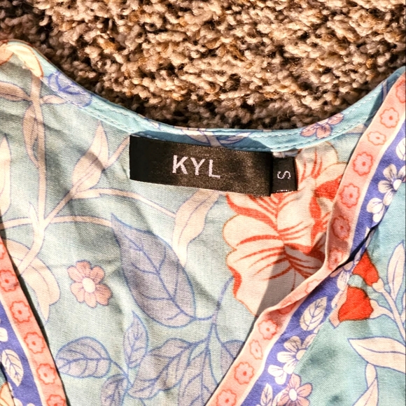 Women's V Neck Floral Print Summer Short Dress , short sleeve , size S - Picture 4 of 6